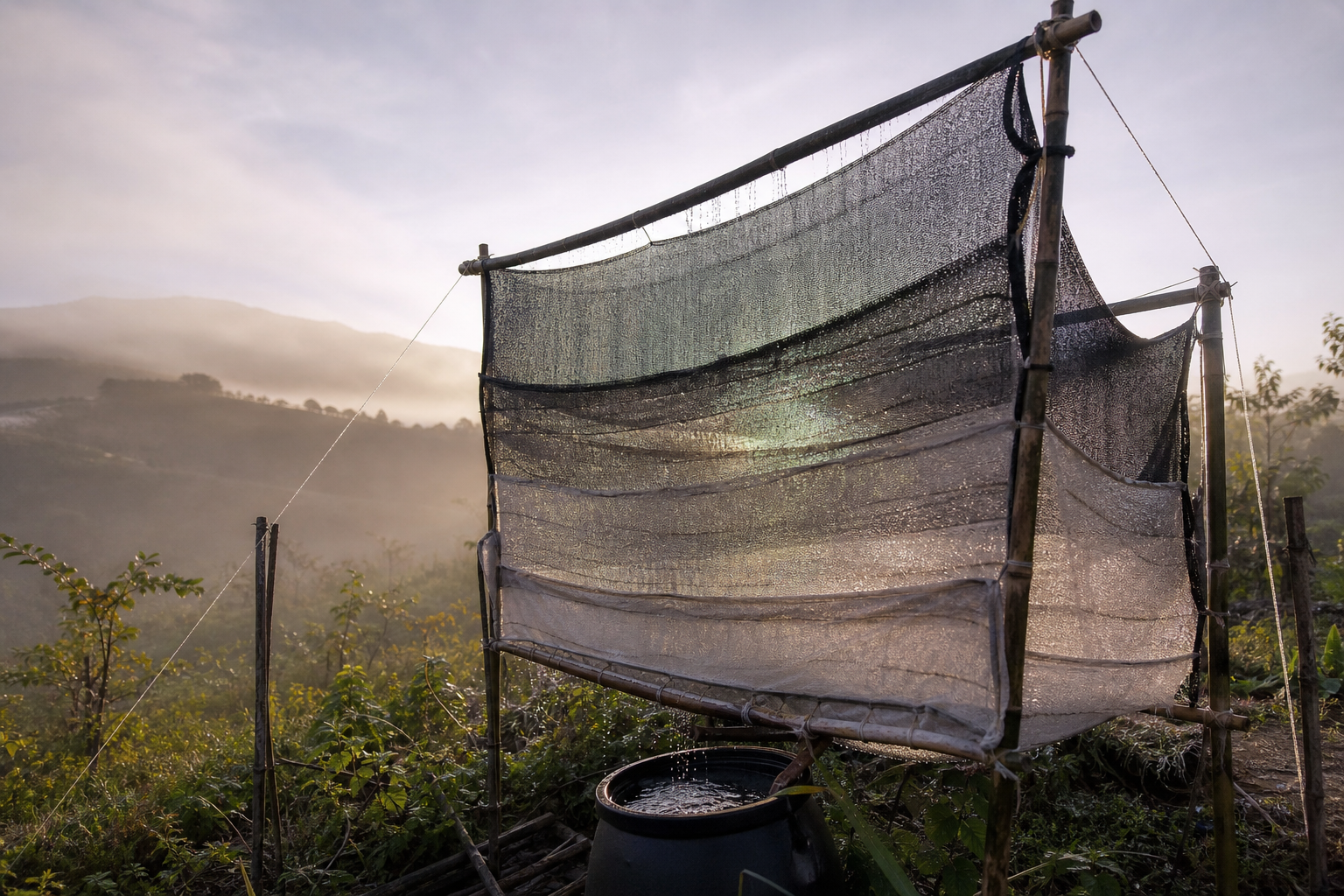 DIY mesh fog net